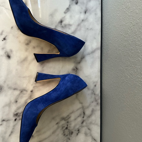 Nine West Cobalt Blue Suede Heels - Picture 4 of 6